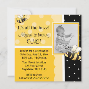 Convite de Aniversário de Bumble Bee