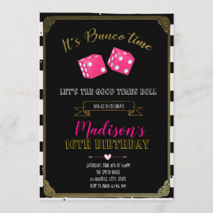 Convite de aniversário de Bunco