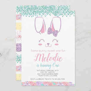 Convite de aniversário de Bunny, qualquer idade, p