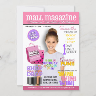 Convite de aniversário de Caça do Scavenger Mall