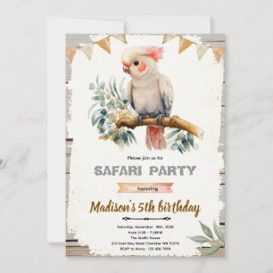 convite de aniversário de cacatua