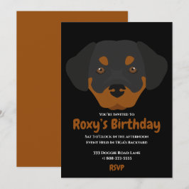 Convite de aniversário de cachorrinho bonito