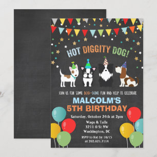 CONVITE DE ANIVERSÁRIO DE CACHORRINHO EM GIZ PARA 