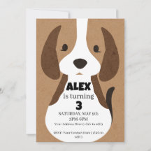 Convite de Aniversário de Cachorrinho Meninos | Ed