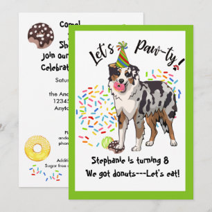 Convite de aniversário de Cachorro Australiano
