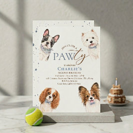 Convite de Aniversário de Cachorro Azul Festa da P