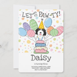 Convite de aniversário de Cachorro Goldendoodle