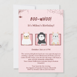 Convite de Aniversário de Cachorro Kawaii no Hallo
