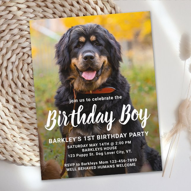Convite de Aniversário de Cachorro Personalizado c (Criador carregado)