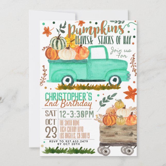 Convite de Aniversário de Caminhão de Bombaim (Frente)