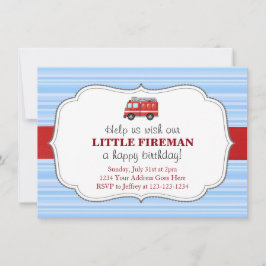 Convite de Aniversário de Caminhão de Bombeiros