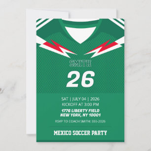 Convite de Aniversário de Camisa de Futebol Person