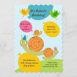 Convite de aniversário de Caracóis e Balões