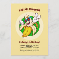 Convite de aniversário de Caracteres Bananas