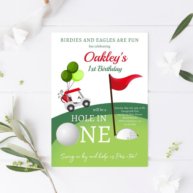 Convite de Aniversário de Carrinho de Golfe (Criador carregado)