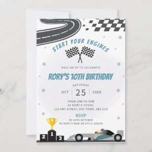 Convite de aniversário de Carro cinza