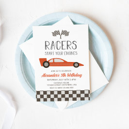 Convite de Aniversário de Carro de Corrida