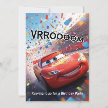 Convite de Aniversário de Carro de Corrida de Dese