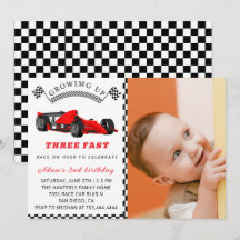 Convite de Aniversário de Carro de Corrida – Menin