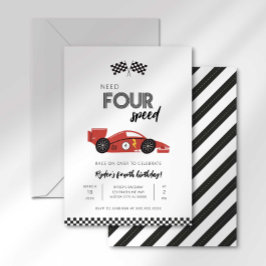 Convite de Aniversário de Carro de Corrida Need Fo
