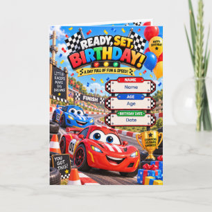 Convite de Aniversário de Carro de Corrida Pronto