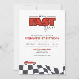 Convite de Aniversário de Carro de Corrida Rápido