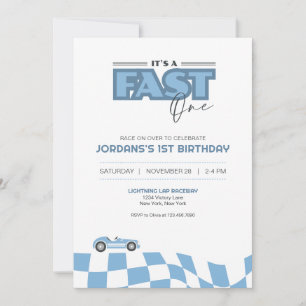 Convite de Aniversário de Carro de Corrida Rápido 