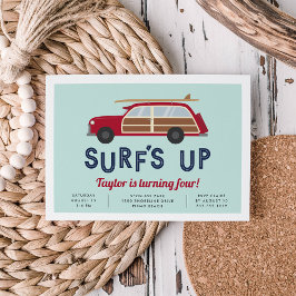 Convite de aniversário de Carro Vintage Woody