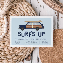 Convite de aniversário de Carro Vintage Woody