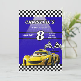Convite de aniversário de Carros Personalizados