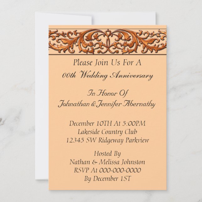 Convite de Aniversário de Casamento (Frente)