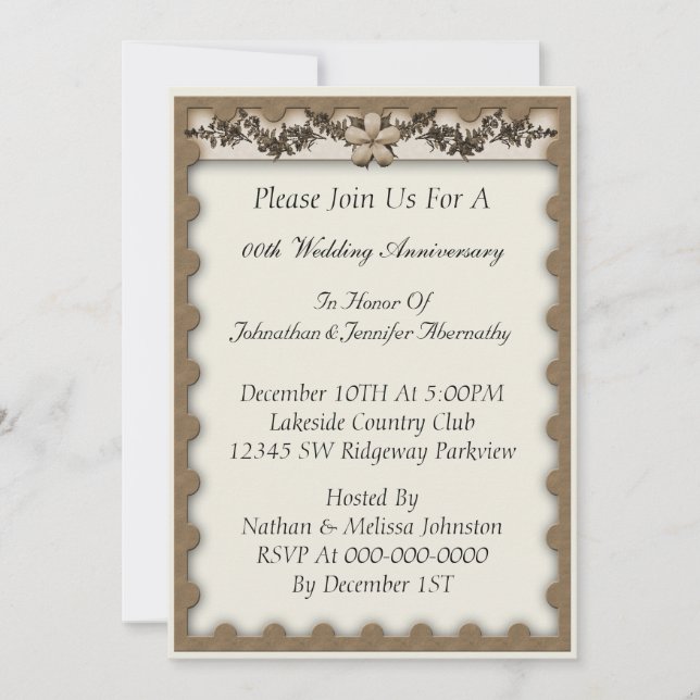 Convite de Aniversário de Casamento (Frente)