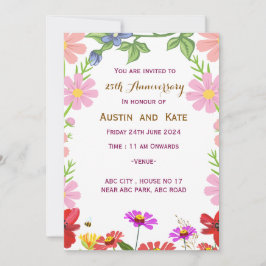 Convite de Aniversário de Casamento