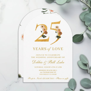 Convite de Aniversário de Casamento 25 Anos de Amo