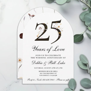 Convite de Aniversário de Casamento 25 Anos de Amo