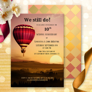 Convite de Aniversário de Casamento ao Pôr do Sol 