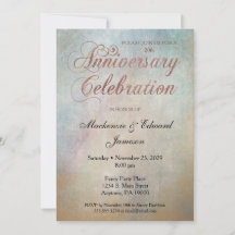 Convite de Aniversário de Casamento com Aquarela e