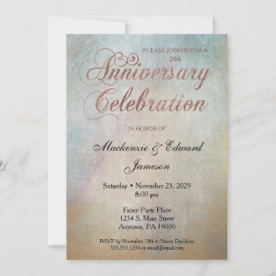 Convite de Aniversário de Casamento com Aquarela e