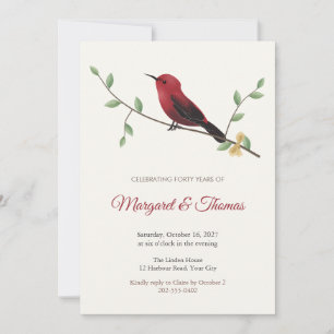 Convite de Aniversário de Casamento com Ave Myzome