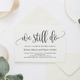 Convite de Aniversário de Casamento com Caligrafia