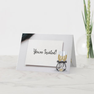 Convite de Aniversário de Casamento com Champanhe 