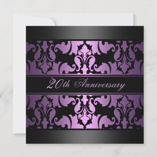 Convite de Aniversário de Casamento com Design Dam (Frente)