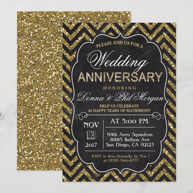 CONVITE DE ANIVERSÁRIO DE CASAMENTO COM GIZ PARA Q (Frente/Verso)