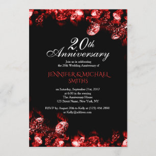 Convite de Aniversário de Casamento com Lindo Diam