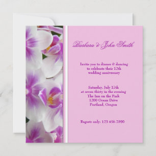 Convite de Aniversário de Casamento com Orquídeas
