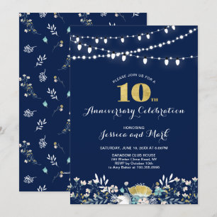 Convite de Aniversário de Casamento de 10 anos Nav