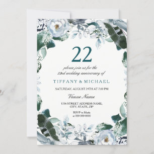 Convite de Aniversário de Casamento de 22 anos em 