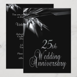 Convite de Aniversário de Casamento de 25 Anos com