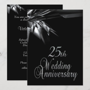 Convite de Aniversário de Casamento de 25 Anos com