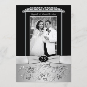 Convite de Aniversário de Casamento de 25 Anos com